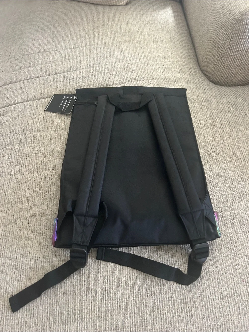 NWT Puma Black Backpack with Iridescent Rainbow Trim
